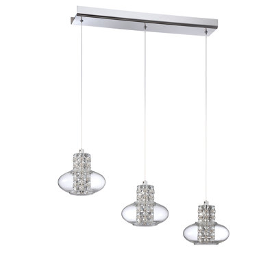 Luminaire suspendu géométrique 3 lumières grappe Aria