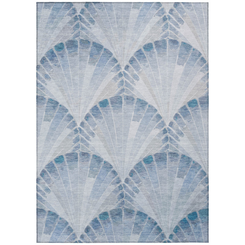 Machine Washable Indoor/Outdoor Lanphear ACN2401 Coastal Rug, Rectangle 8' x 10'