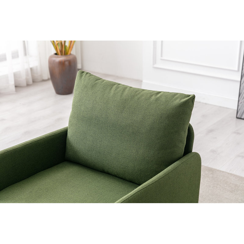 Fauteuil de 27,5 po Evrard, 100 % lin vert