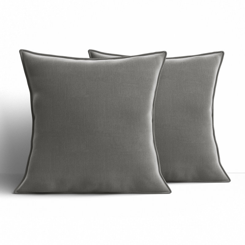 Everton Sunbrella Indoor/Outdoor Top Stitch 20 In Pillows, Charcoal