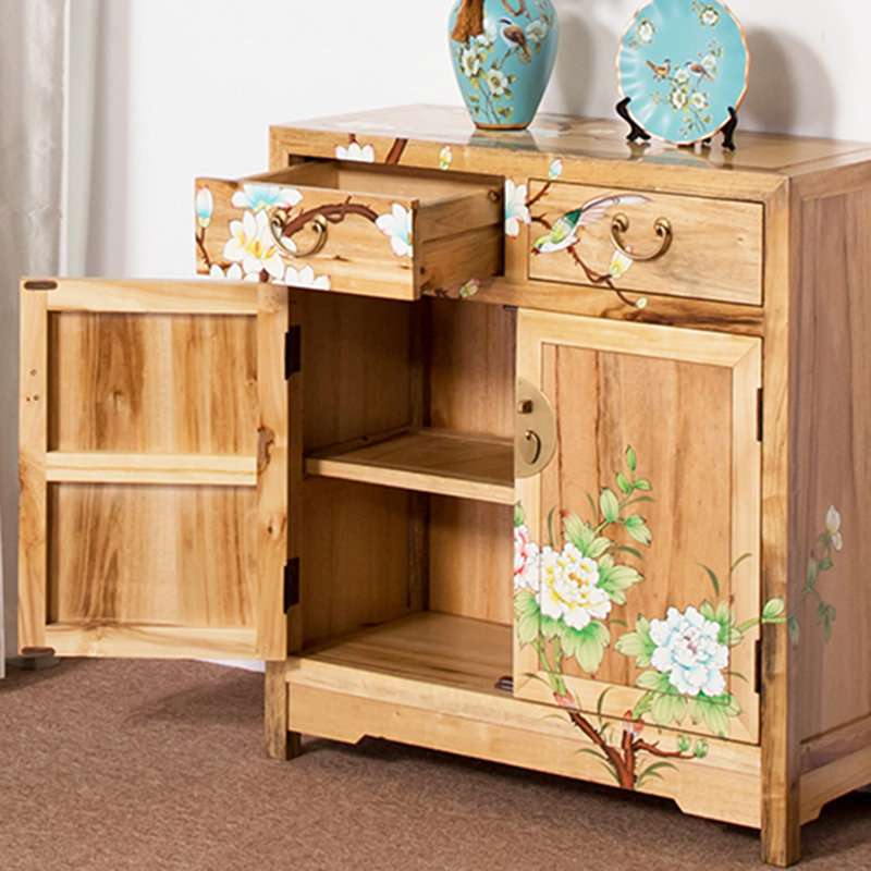 Chinese Entrance Partition Shoe Cabinet 8 Pair Solid Wood Shoe Storage Cabinet