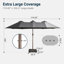 14.5 Ft x 8.5 Ft Rectangular Market Umbrella with Color-Changing Lights, App & Remote-Controlled Lighting, Includes Base-599498754