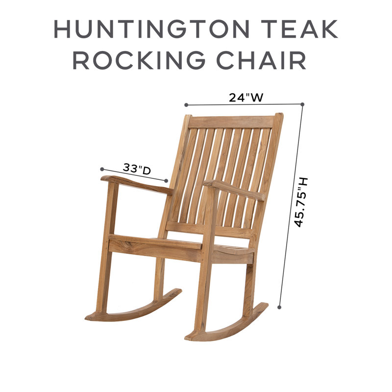 Chaise berçante en bois massif Huntington, Charbon