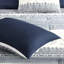 3 pièces très grand / très grand édredon. Coton avec capitonnage en chenille. Bleu marine. . 2 taies décoratives assorties. Lavable à la machine. Magnifique literie de chambre à coucher. Remplir. Charmant-118640599-118640602