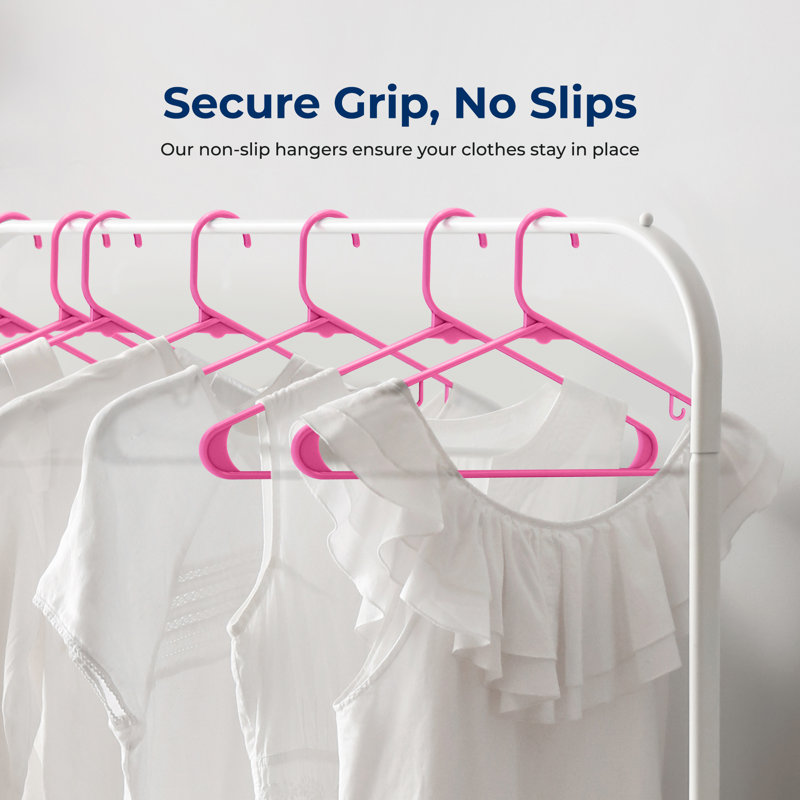 Rebrilliant Plastic Hangers - Space Saving Heavy Duty Slim Suit Clothes Hanger Set With 360 Degree Swivel Metal Hook, Can Hold Up To 10 Lbs. For Coats, Jackets, Pants & Dress