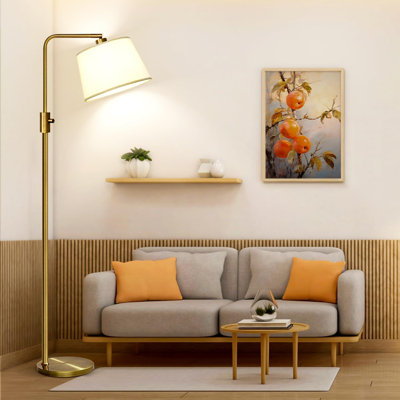 Dimmable Floor Lamp, 1000 Lumens LED Edison Bulb Included, Arc Floor Lamps For Living Room Modern Standing Lamp With Linen Shade, Tall Lamp For Bedroom Office Dining Room