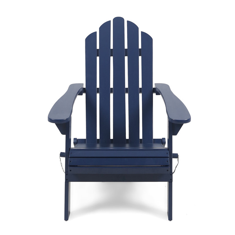 Lilwenn Foldable Outdoor Adirondack Chair, Blue Navy