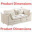 Ensemble de canapé modulaire surdimensionné avec sièges larges et profonds 74,8 po de large Cloud, velours blanc antique, ensemble de meubles de salon 2 places-499852482