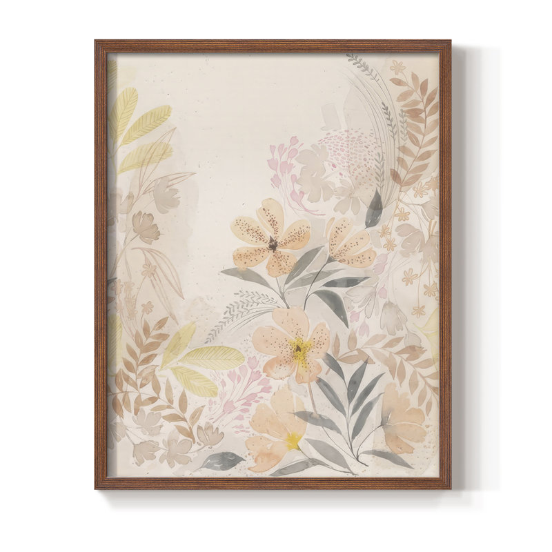 Windswept Wildflowers II, reproduction encadrée - bois massif, Noyer, H 21 po x l 17 po
