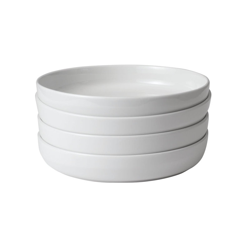 Austin 10-Inch White Porcelain Coupe Dinner Plates, Set of 4