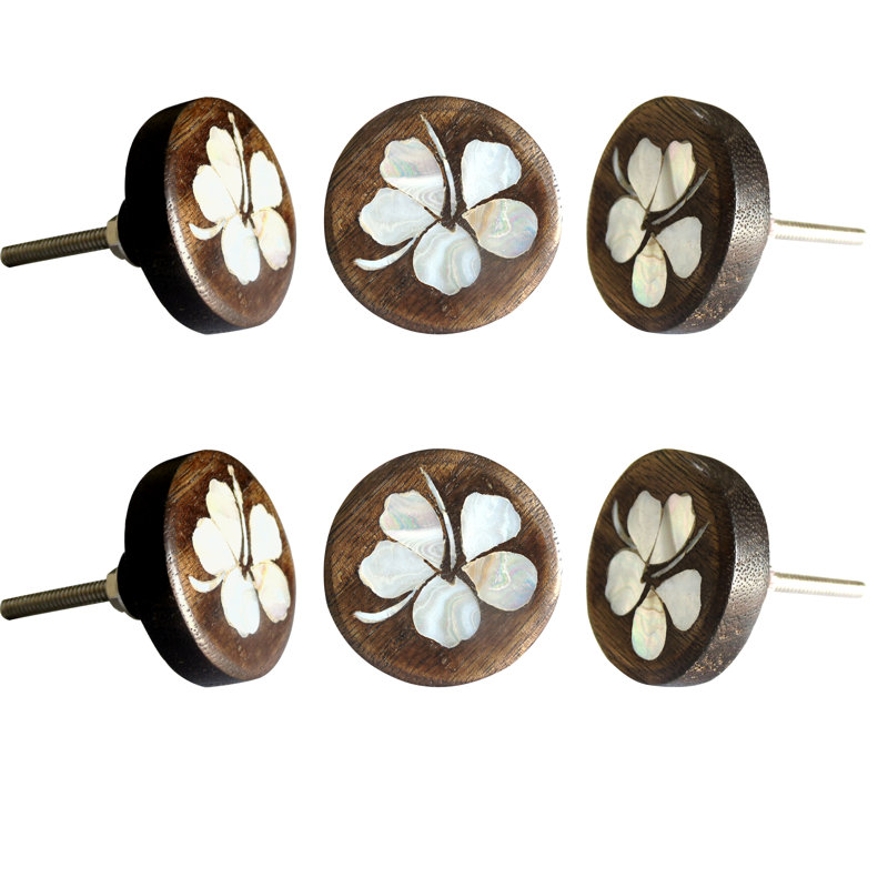 Botanical Flower Hibiscus 1.7" Round Knob Multipack