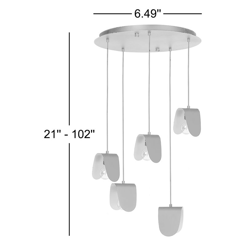 Luminaire suspendu en grappe à 5 lumières Greenbury