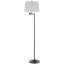 Lampe sur pied 63 po Tomi, bras pivotant double, acier brossé, abat-jour blanc-103150805