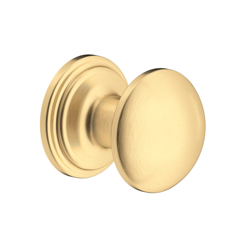 Small Button Drawer Pull Knobs, Satin English Gold