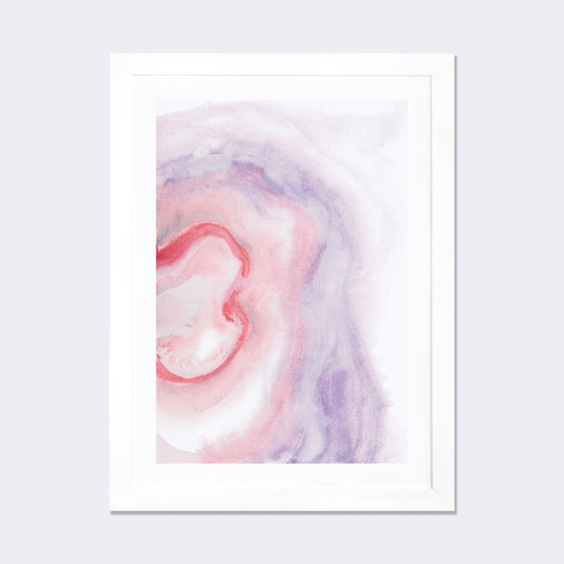 «Watercolor Geode VIII» par Chris Paschke - reproduction, H 24 po x l 16 po x P 1 po, Papier encadré blanc