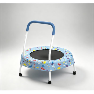 28-Inch Toddler Trampoline with Handle for Indoor and Outdoor Use, Ideal for Kids 1 Year Plus, Promotes Health and Coordination