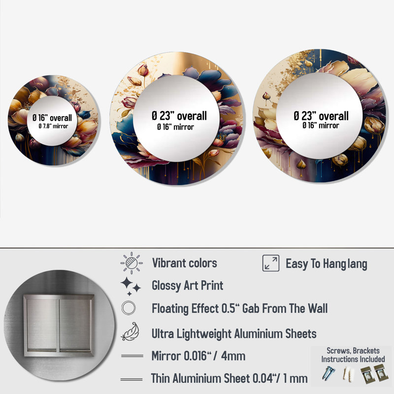 Humeyra Metal Round Mirror
