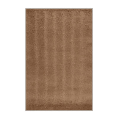 Machine Washable Solid Brown Area Rug
