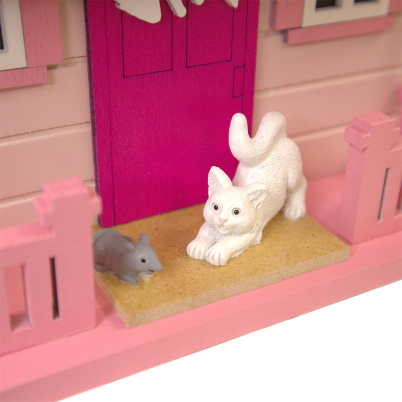 Kitty Cottage Birdhouse, Pink