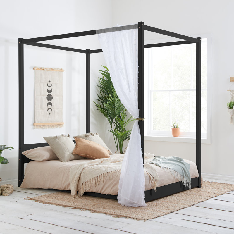 Four Poster Bed, Black, Kingsize (5')