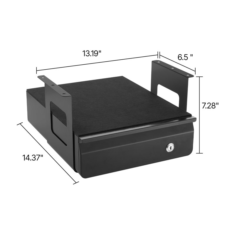 13 in Lockable Under Desk Drawer Organizer Slide-out Drawer for Home Office