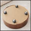 Table basse ronde en bois avec plateau en faux marbre