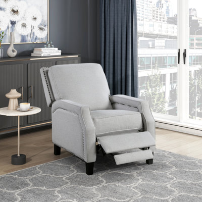 Push Back Reclining Chair Transitional Style Chenille Upholstery 1Pc Cushion Seat Modern Living Room Furniture