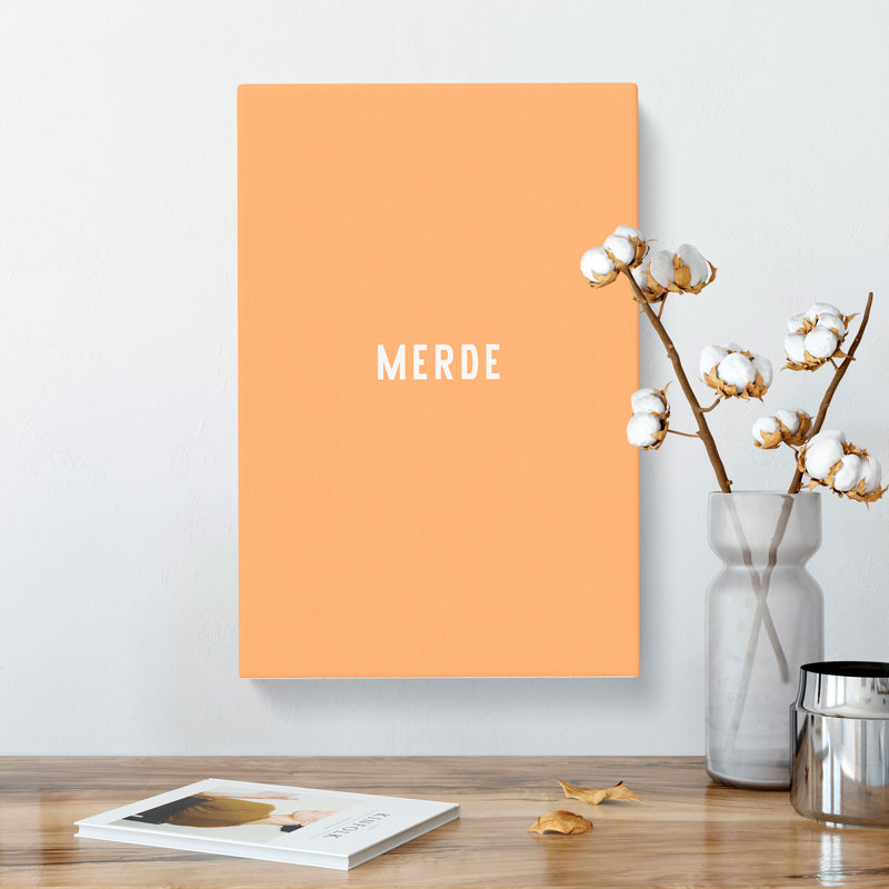 Merde - Wrapped Canvas Print, 60cm H x 40cm W x 3cm D