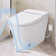 Smart Toilet Bidet Combo With Self-Cleaning Nozzle,Upmarket Compact Dual Flush Toilet 1/1.28 GPF,Tank Less Toilet With Foot Sensor Flush,White Night Light,Knob Control,Power Outage Flushing,Soft Close