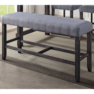 Banc à hauteur de comptoir gris et patiné espresso