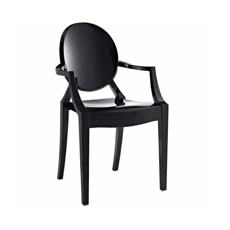 Amy 18'' H Stacking Armchair, Black
