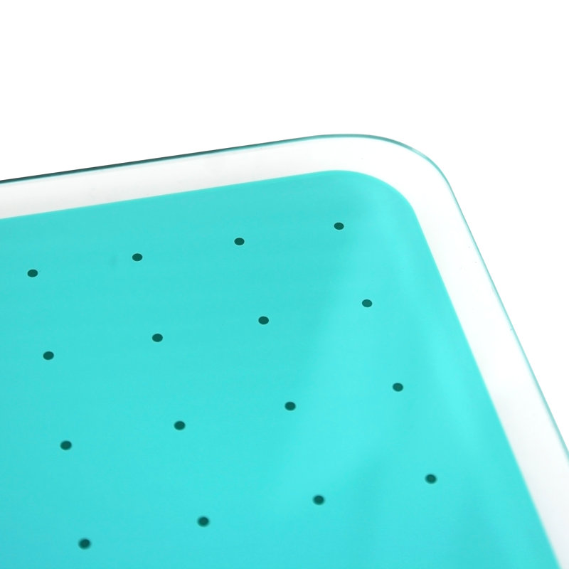 Teal Glass Magnetic Dry Erase Board 30" x 40" with Grid Design
