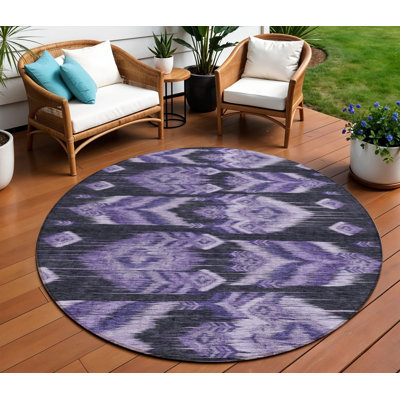Tapis rond lavable mauve 8 pi Southwestern