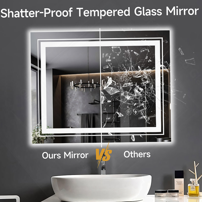 24X32 Inch Frameless LED Bathroom Mirror,Smart Mirror, 32" x 24"