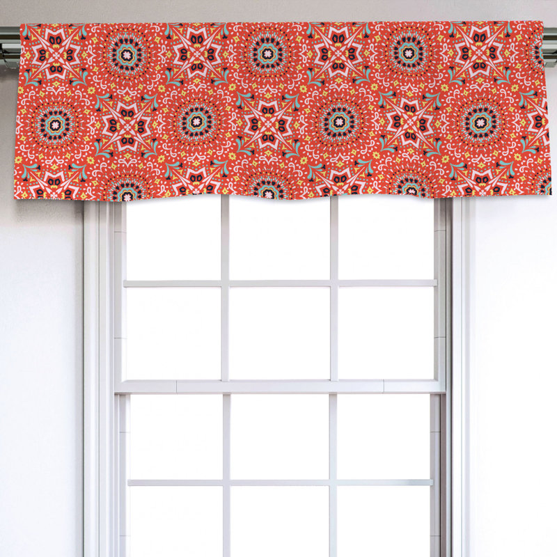 Sateen Damask Ruffled Window Valance