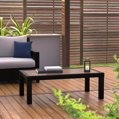 Fionnula 46" W x 26" D Fade Resistant Rectangular Patio Coffee Table