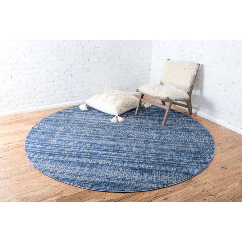 Zandra Chevron Indoor Rug, Round 8'