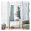 Portemanteau en acier inoxydable doré, portemanteaux en bois de couleur noyer double, hauteur de 68,9 pouces