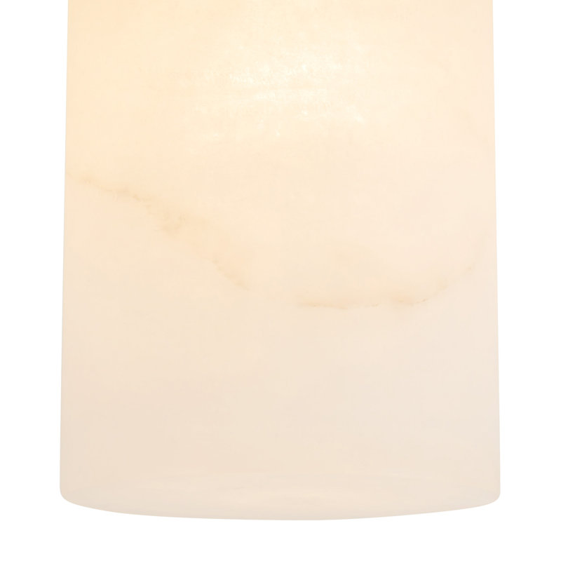 Mineral 8-in Brass Flush Mount, Alabaster, Brass