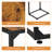 2-Pack C-Shaped Side Table Retro Brown