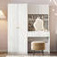 Armoire de rangement à 2 portes pour meuble-lavabo en bois avec miroir de maquillage et tiroirs