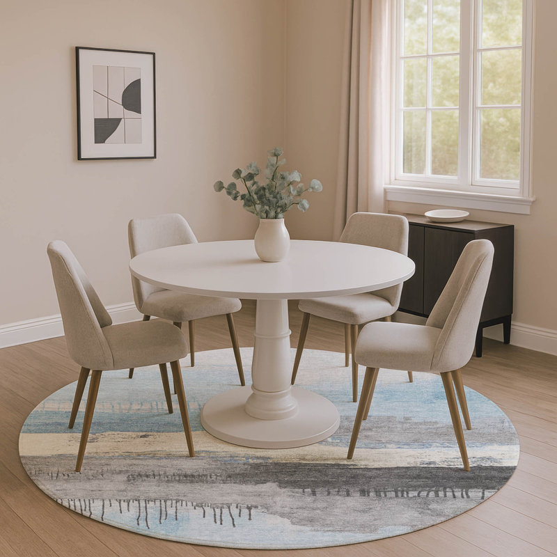 Premium Machine Washable Fairwood AMF1880 Modern Rug, Round 8'