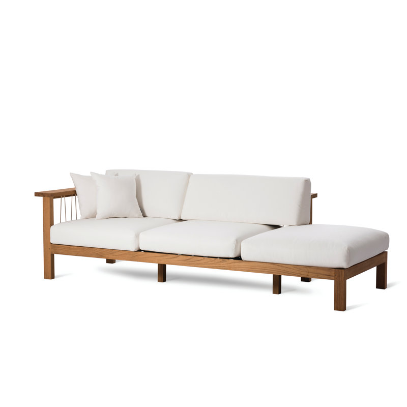 Maro Square Pillow Cover & Insert, Canvas Natural Sunbrella® Canvas