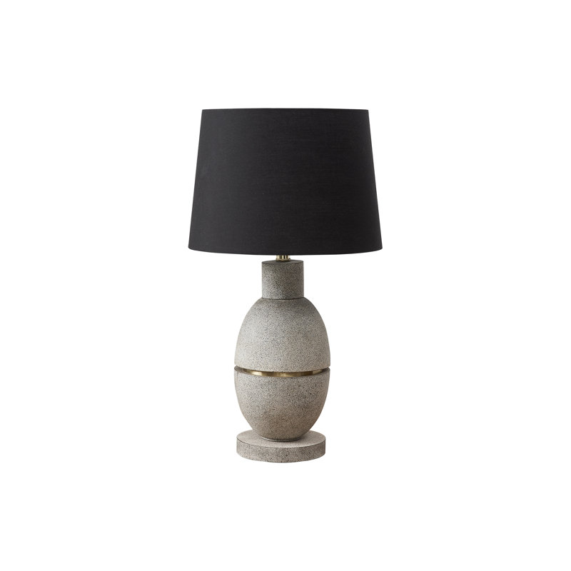 Lighting, H 25 po, lampe de table, résine, abat-jour, contemporain, moderne, Noir, Gris