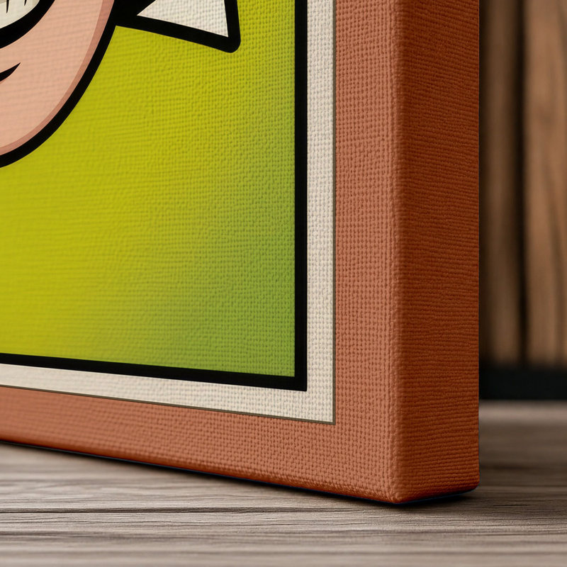 Dope Face Pop Art - Wrapped Canvas, 24x16 - 61.0 x 40.6 cm, Terracotta Border