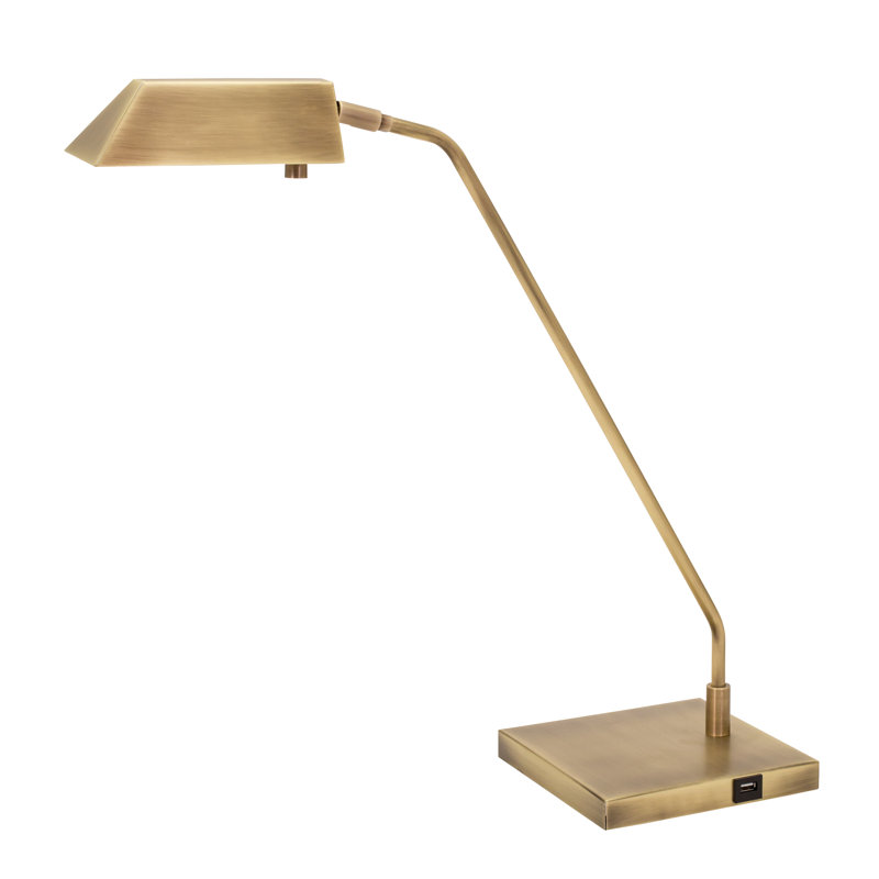 Lampe de bureau 21 po Newbury USB, Laiton antique