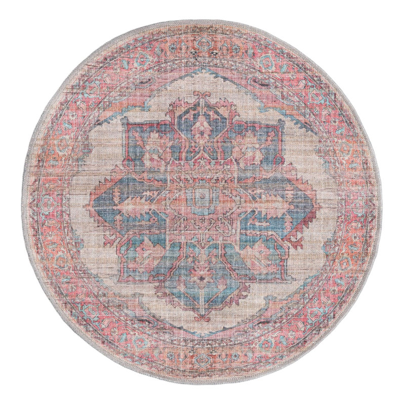 Haag Chenille Floral Indoor Rug, Round 3'3"