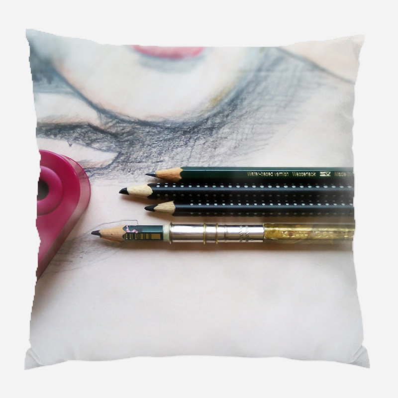 Coussin décoratif painting Matherne, Microsuède, Intérieur