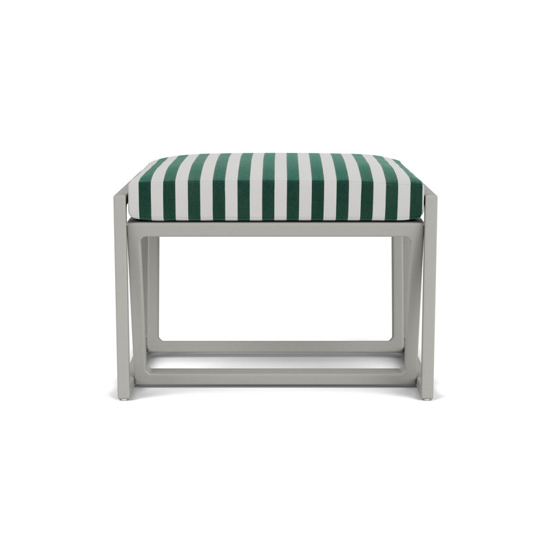 Summit Outdoor Ottoman, Platinum, Safari White Stripe