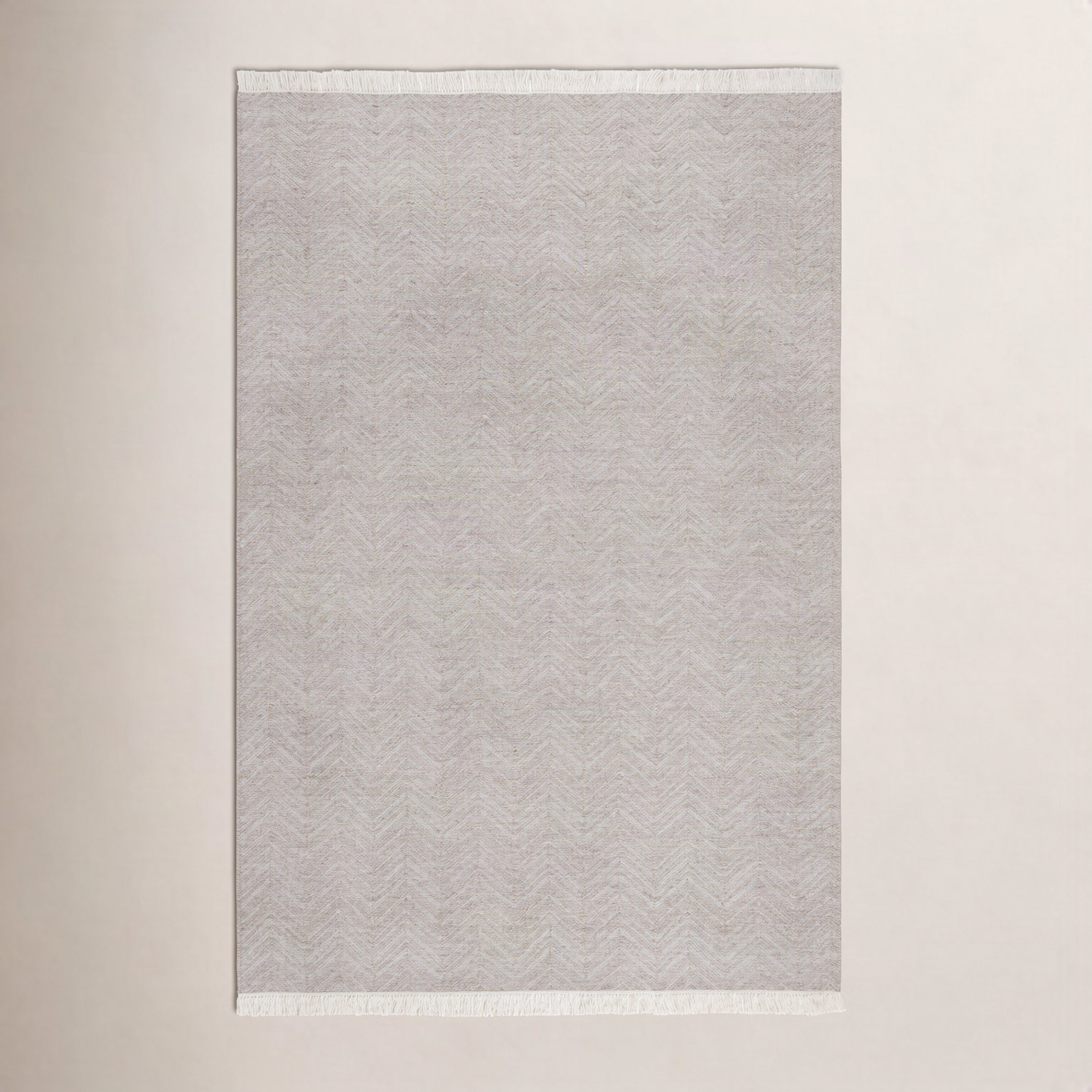 Gray Hand-Woven Chevron Rug, Rectangle 5' x 8'